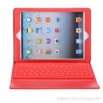 Silicone Bluetooth Keyboard with PU Case for iPad Air